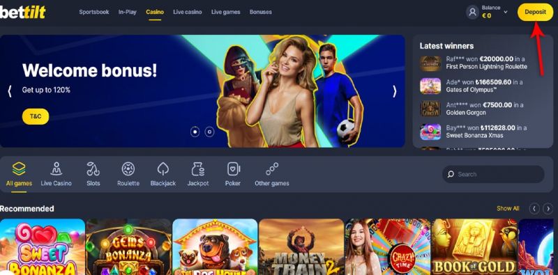 How to deposit on a casino with Bitcoin? - Guide Step 2